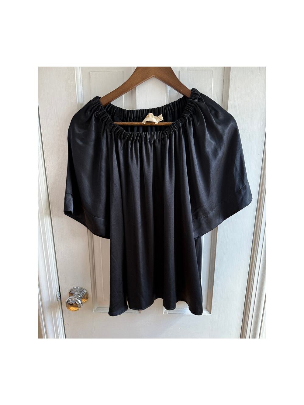 Nation LTD Black Satin Blouse